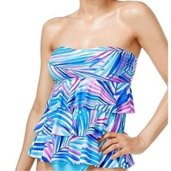 Island Escape Tiered Bandini Tankini Top - Picture 2 of 4